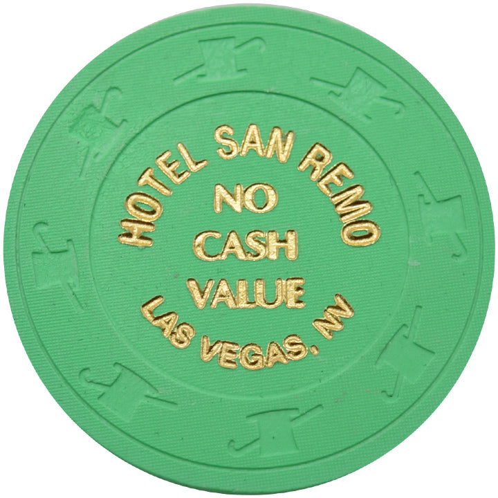 Hotel San Remo Casino Las Vegas Nevada Green NCV Chip 1989