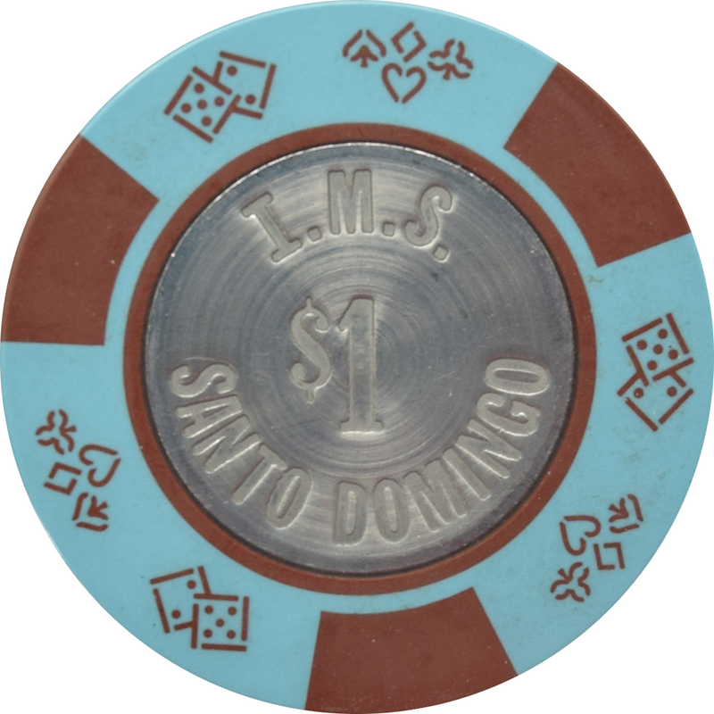I.M.S. (Dominican Concorde) Santo Domingo Dominican Republic $1 Coin Inlay Chip