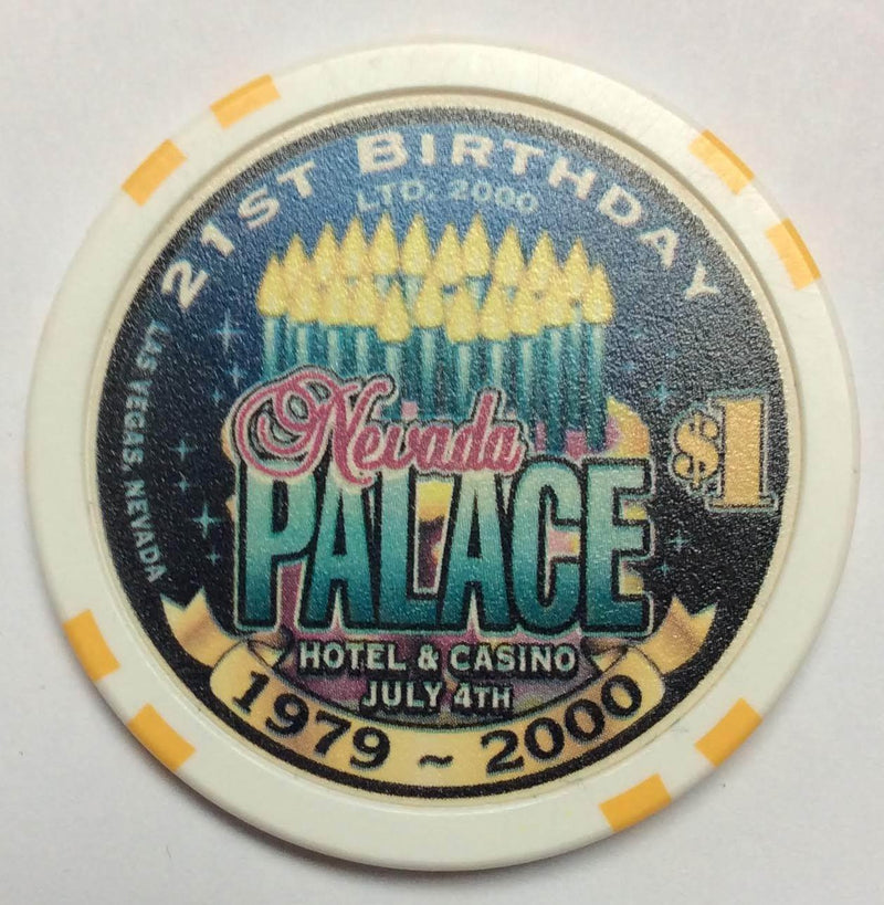 Nevada Palace Casino Las Vegas Nevada $1 Chip 21st Birthday 2000