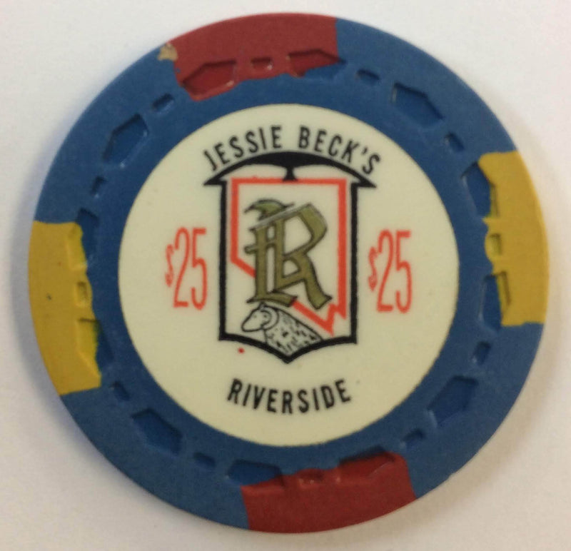 Riverside Jessie Beck's Casino Reno Nevada $25 Chip 1973