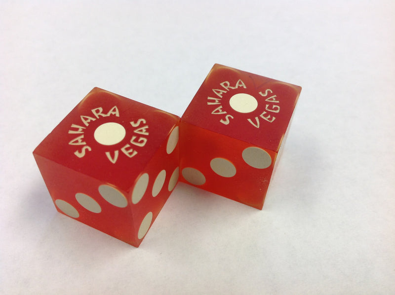 Sahara Hotel and Casino Used Red Dice From the 1970's, Pair - Spinettis Gaming - 1