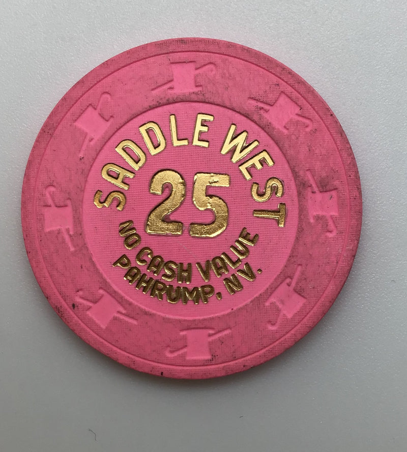 Saddle West Casino Pahrump Nevada $25 NCV Chip 1990s