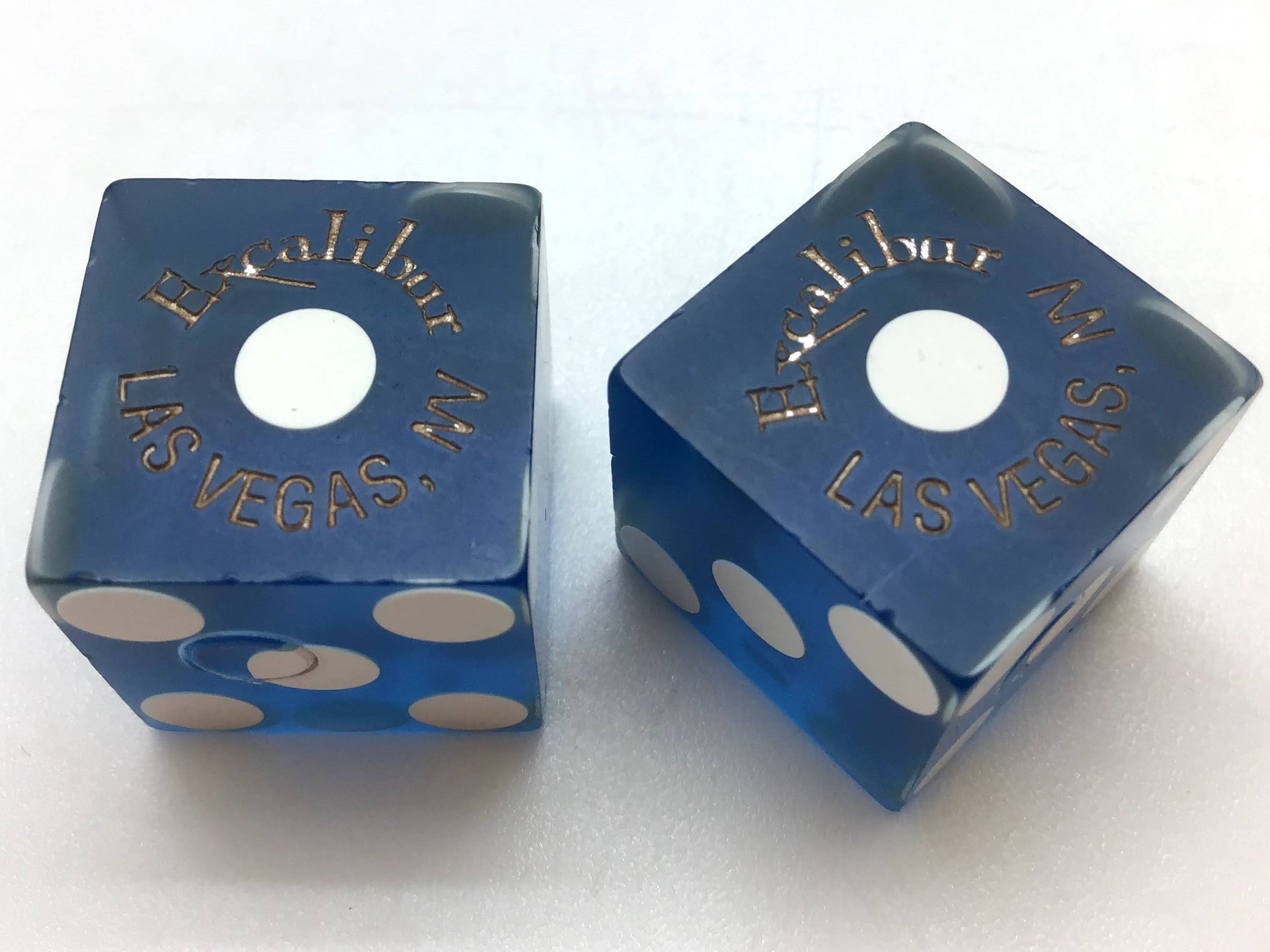 Excalibur Casino Las Vegas Nevada Blue Dice Pair Matching Numbers