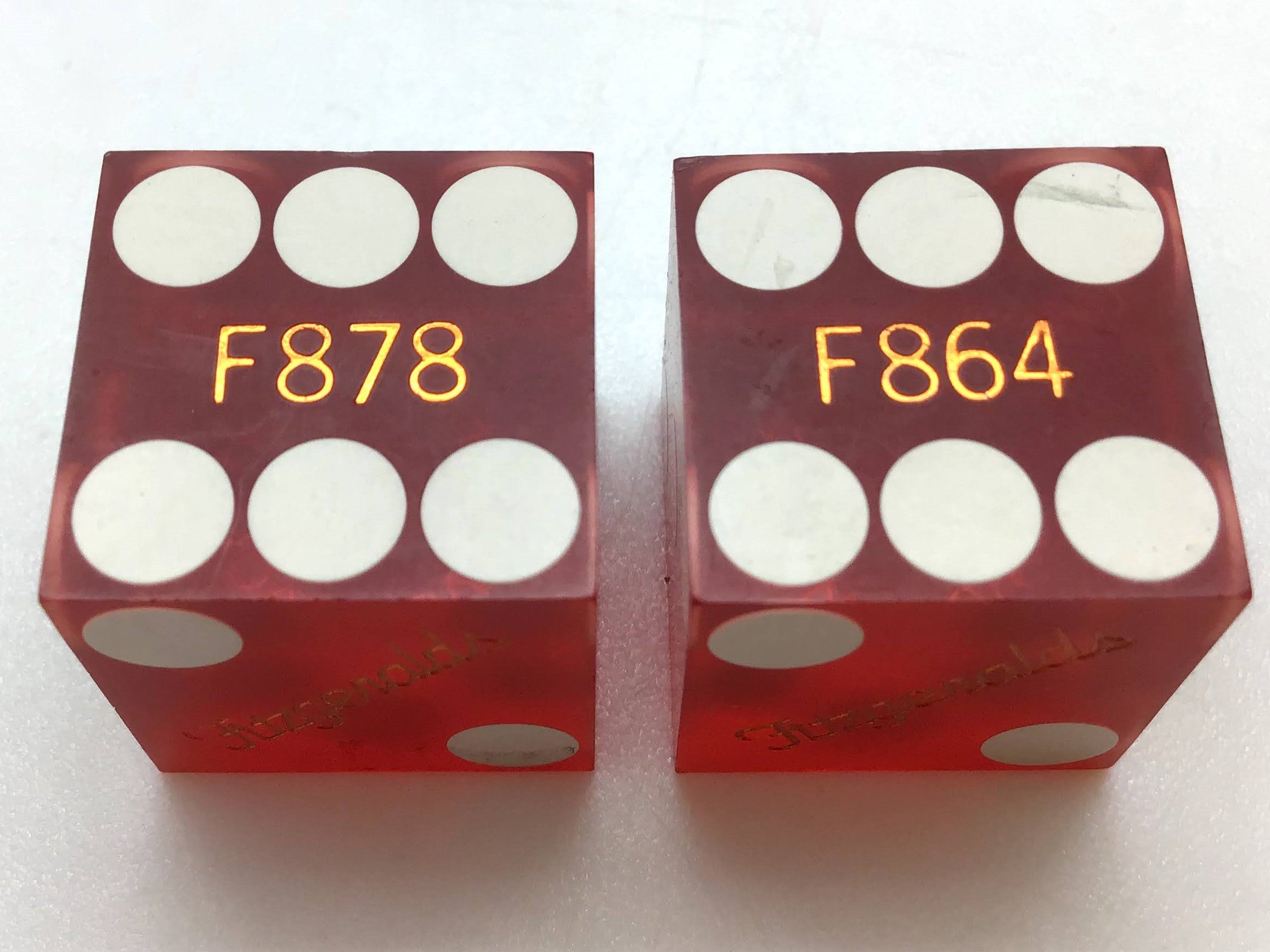 Fitzgeralds Casino Las Vegas Nevada Red Dice Pair Vintage