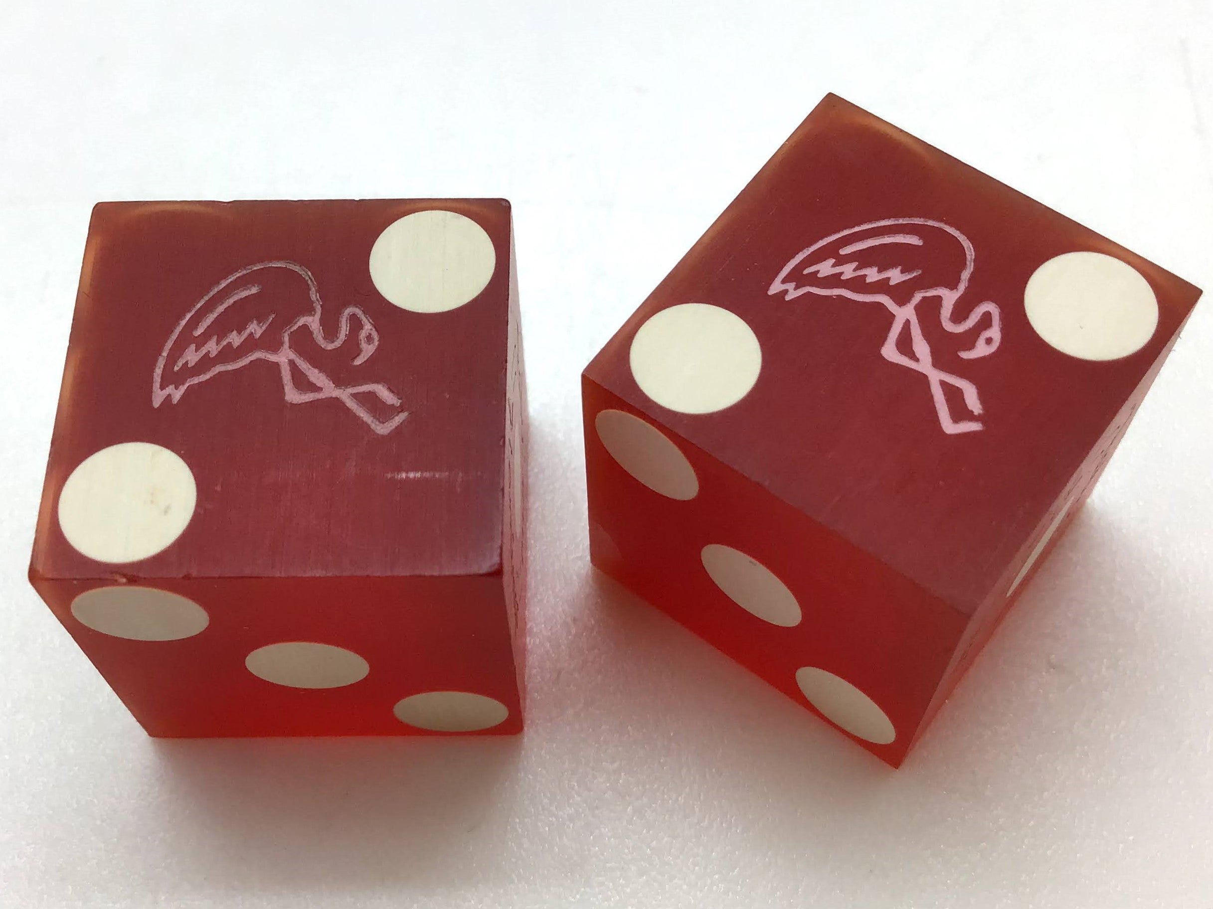 Flamingo Casino Las Vegas Nevada Red Dice Pair Vintage