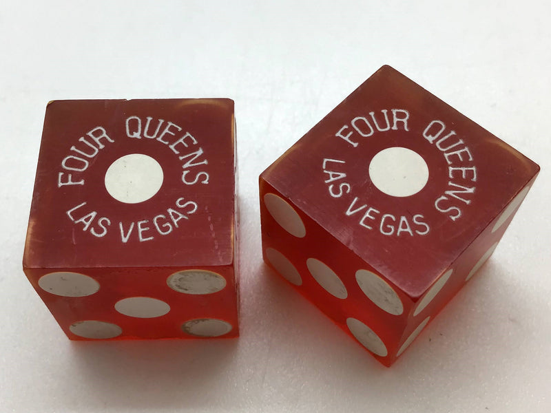 Four Queens Casino Las Vegas Nevada Red Dice Pair Vintage