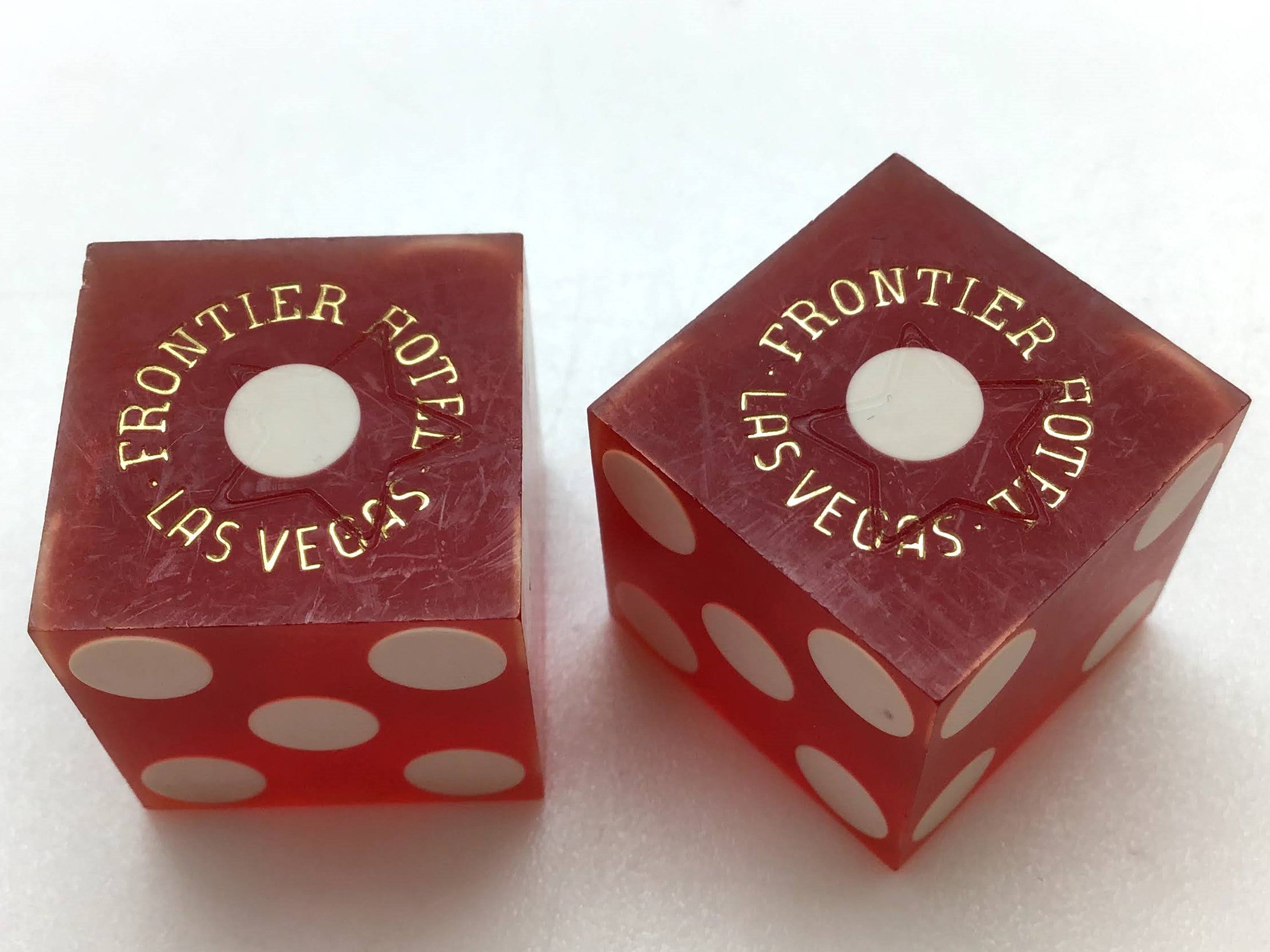 Frontier Casino Las Vegas Nevada Red Dice Pair Vintage