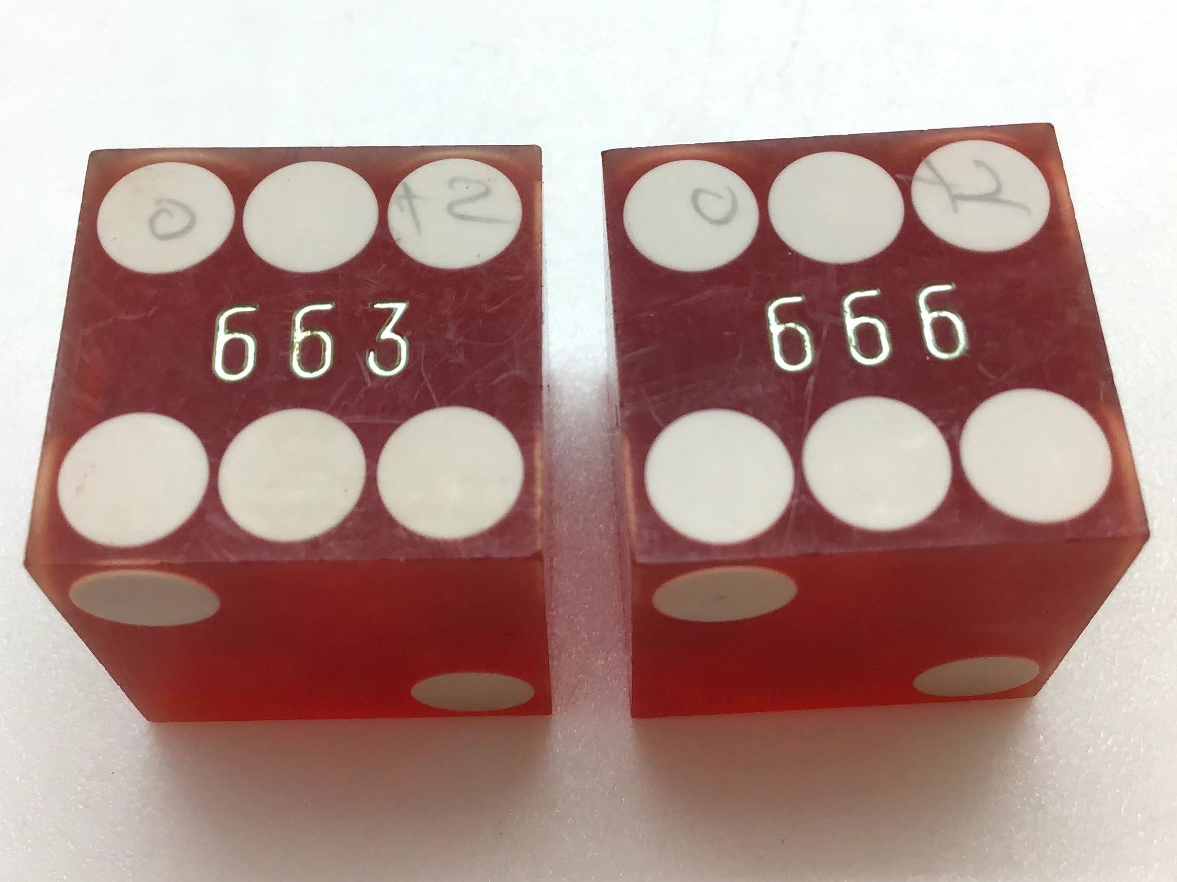 Frontier Casino Las Vegas Nevada Red Dice Pair Vintage