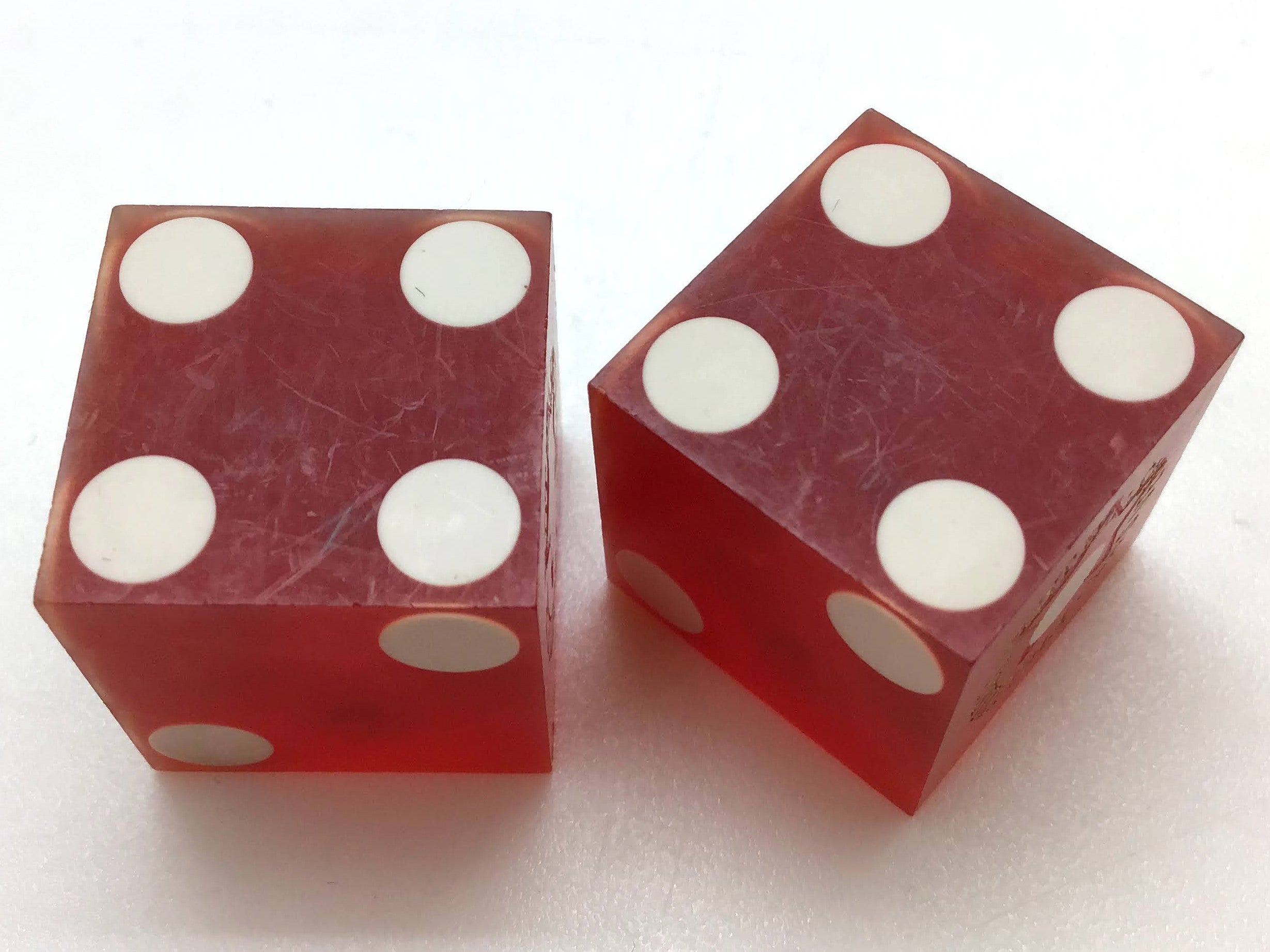 Frontier Casino Las Vegas Nevada Red Dice Pair Vintage