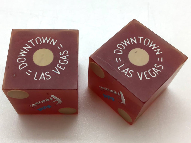 Hotel Fremont Casino Las Vegas Nevada Red Dice Pair Vintage