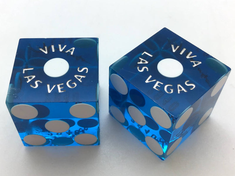 Flamingo Casino Las Vegas Nevada Blue Dice Pair Matching Numbers
