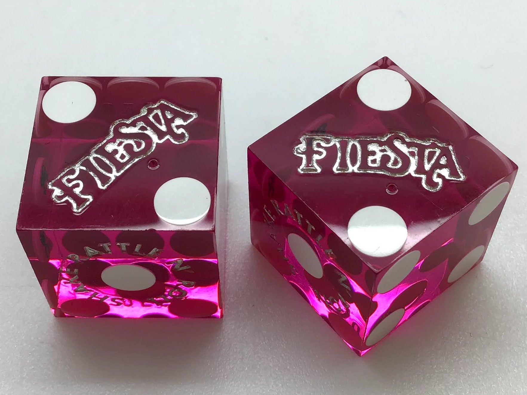 Fiesta Casino Las Vegas Nevada Matching Purple Dice Pair