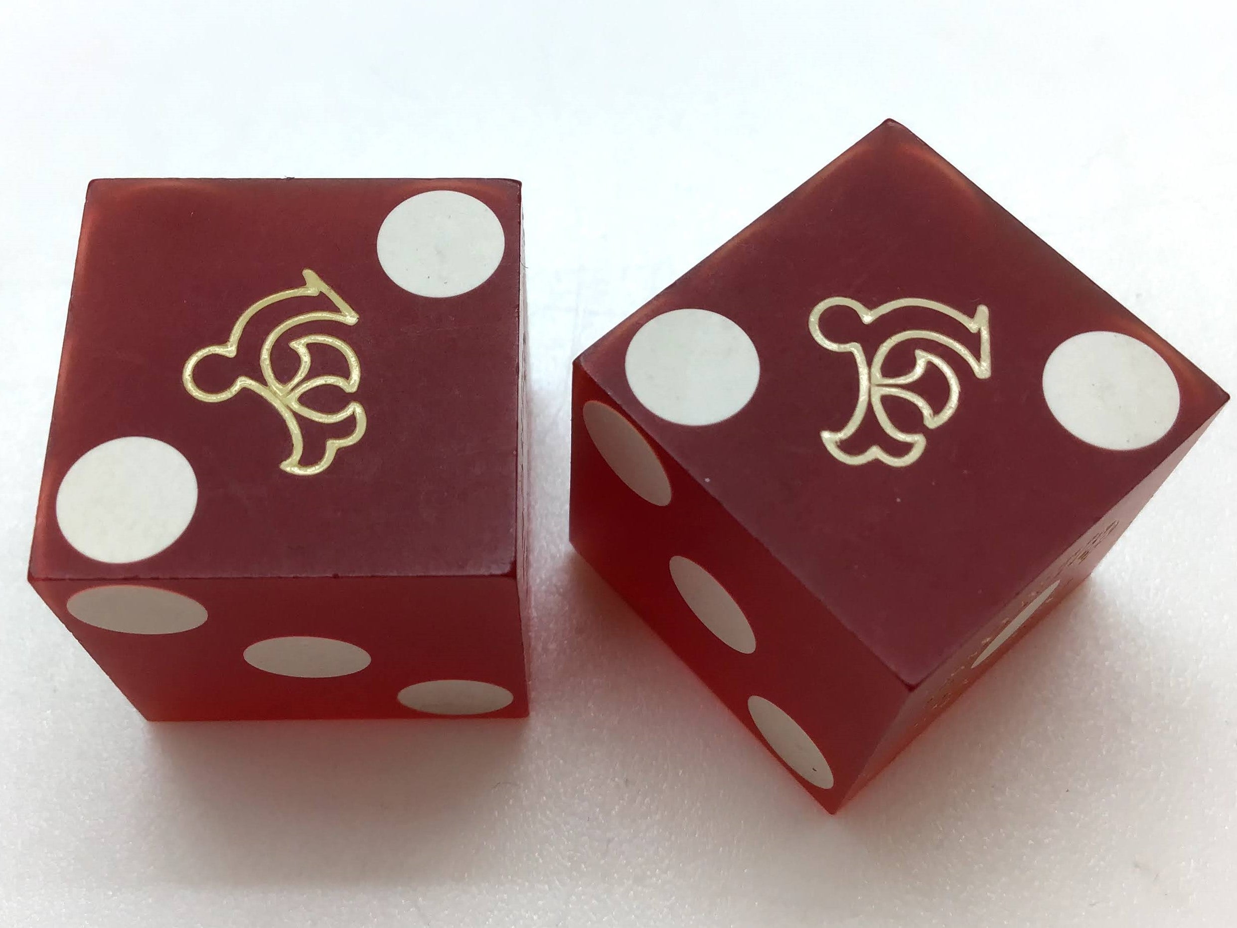 Frontier Casino Las Vegas Nevada Red Dice Pair Vintage