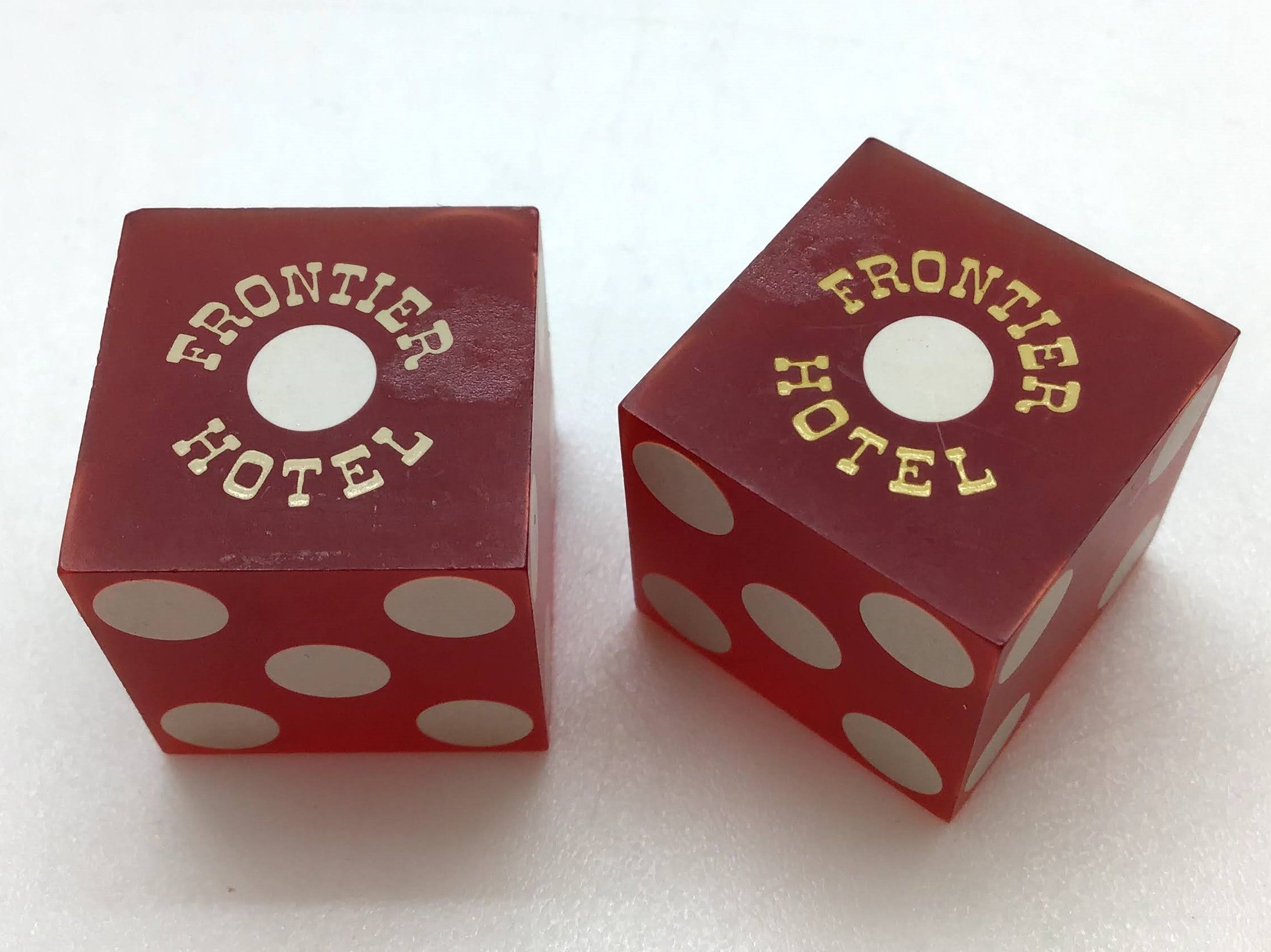 Frontier Casino Las Vegas Nevada Red Dice Pair Vintage