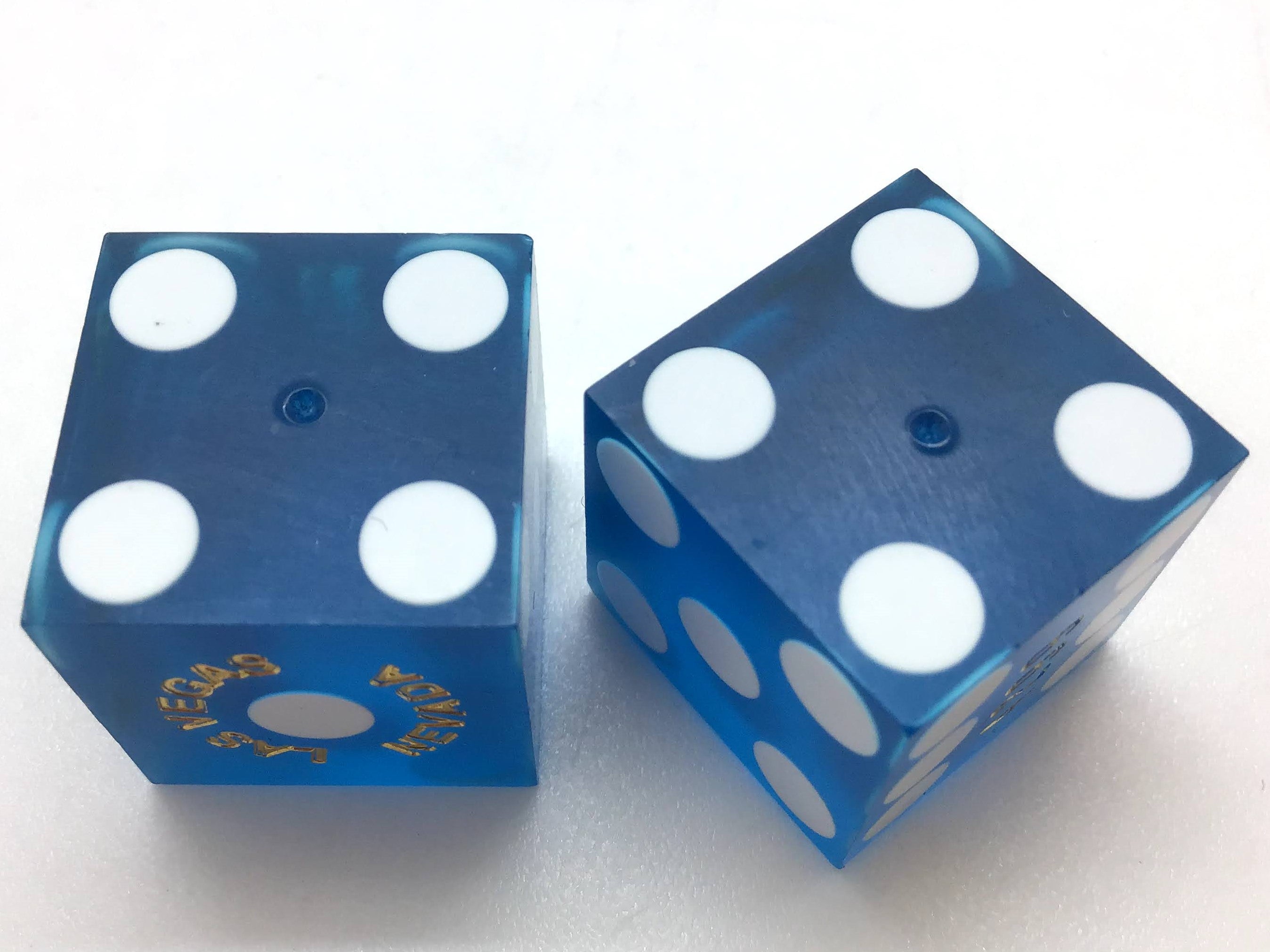 Golden Gate Casino Las Vegas Nevada Blue Dice Pair Matching Numbers