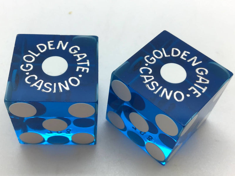 Golden Gate Casino Las Vegas Nevada Blue Dice Pair Matching Numbers