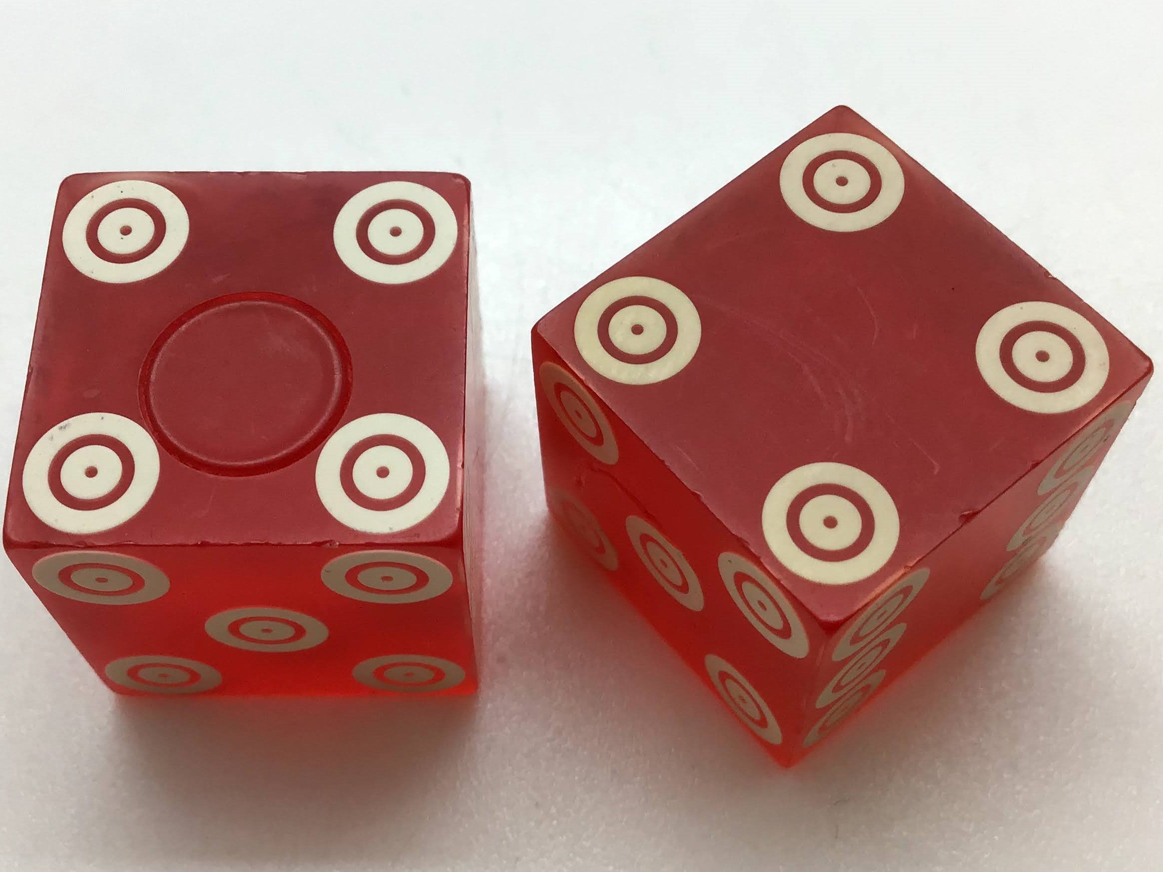 Golden Gate Casino Las Vegas Nevada Red Dice Pair Vintage 1980's