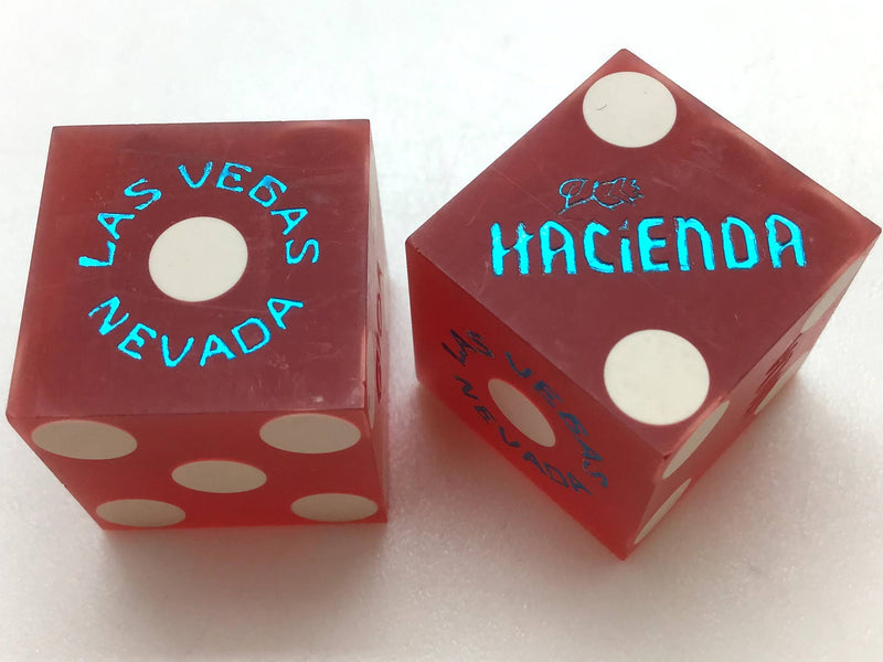 Hacienda Casino Las Vegas Nevada Red Dice Pair Vintage