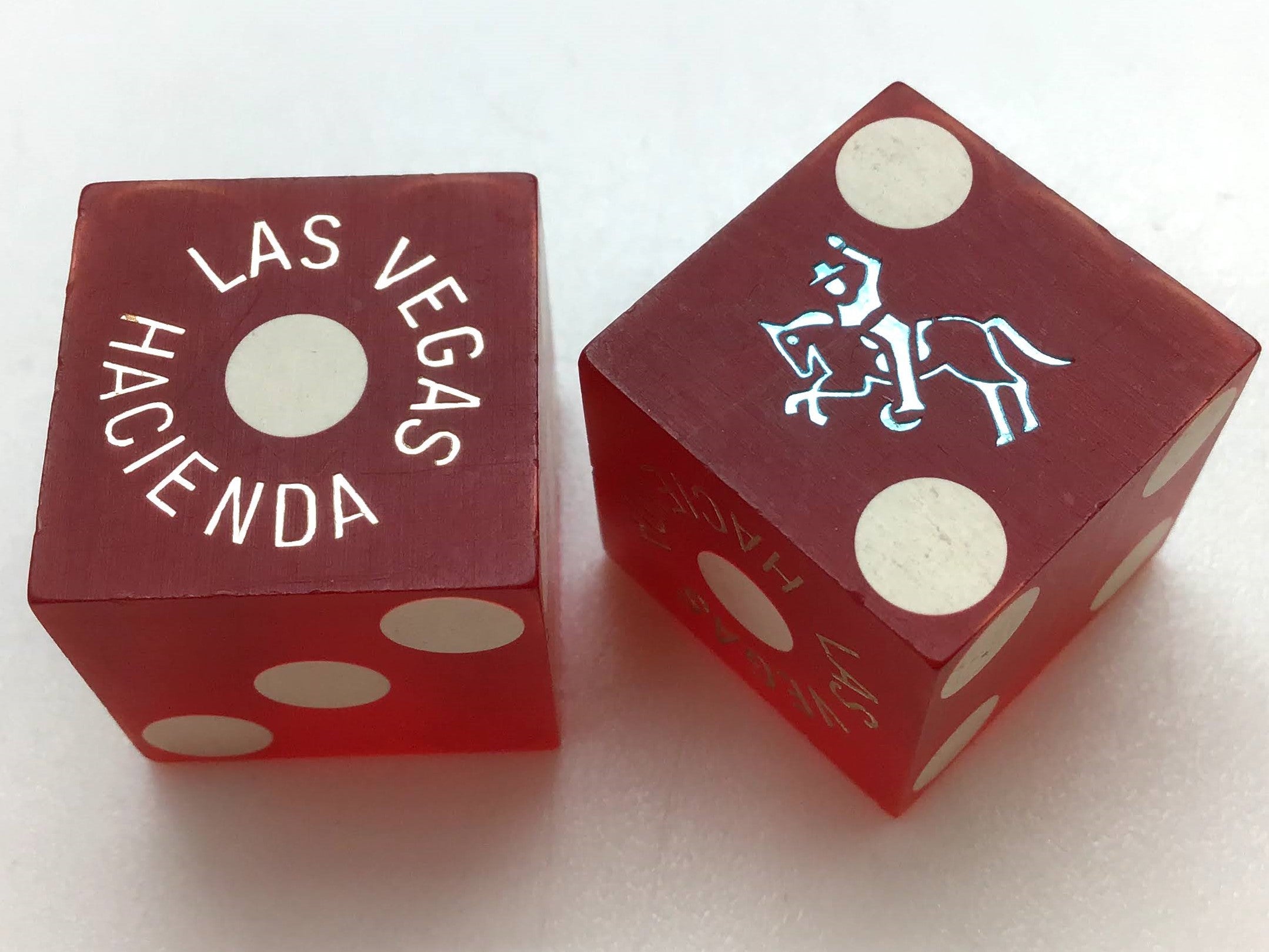 Hacienda Casino Las Vegas Nevada Red Dice Pair Vintage