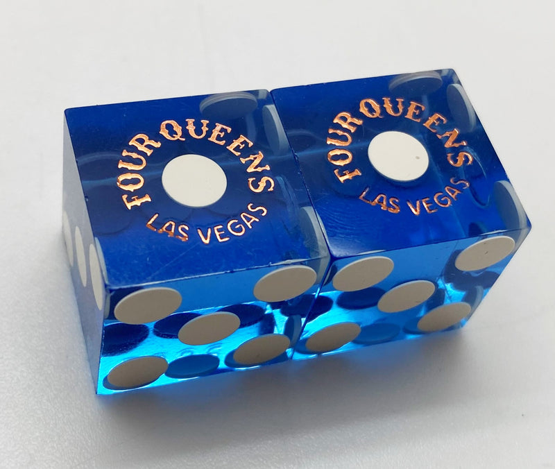 Four Queens Casino Las Vegas Nevada Blue Dice Pair Matching Numbers 1970s