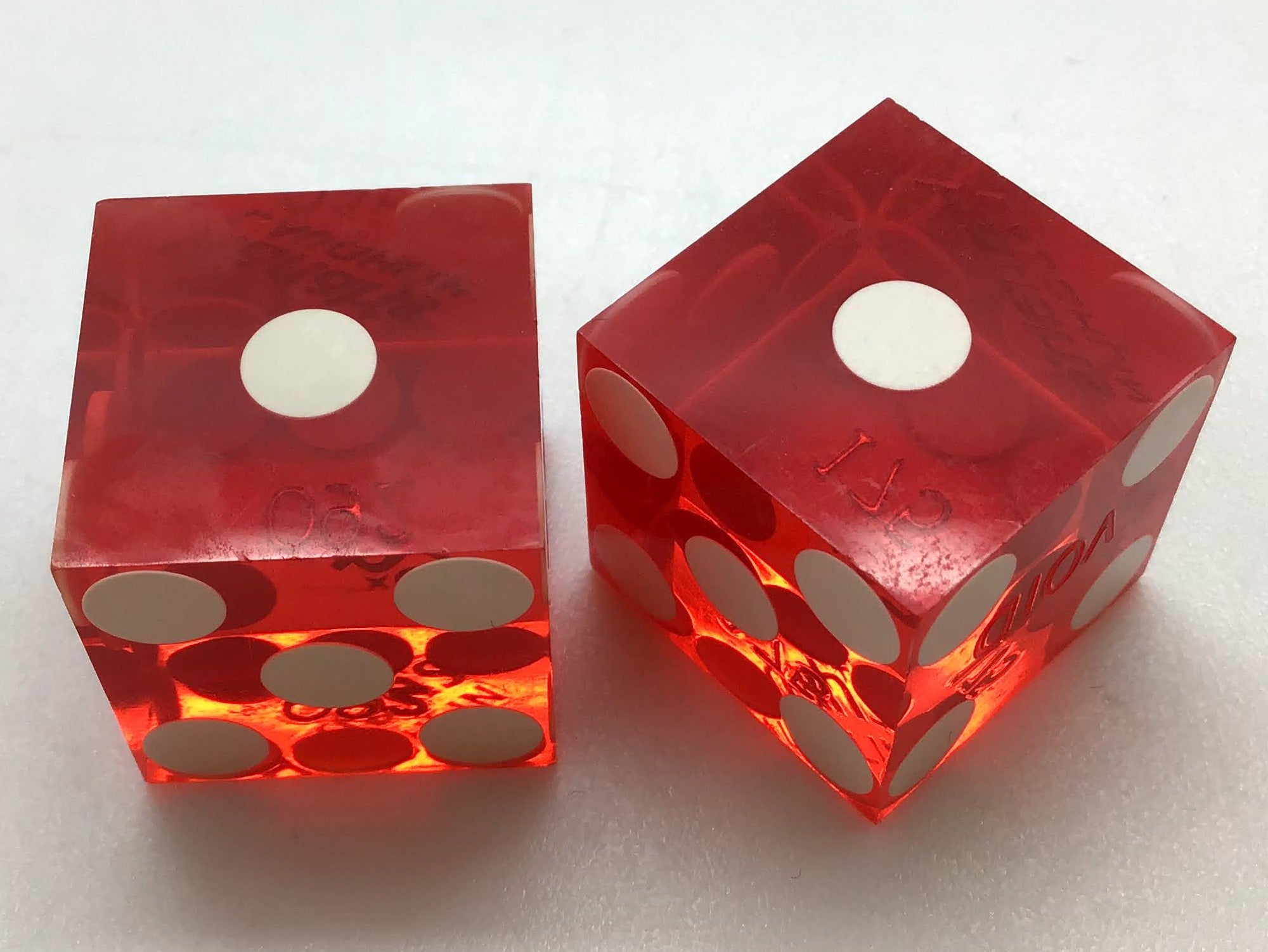 Harrah's Casino Laughlin Nevada Red Dice Pair Vintage