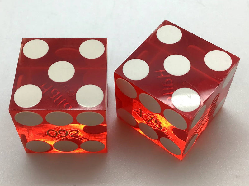 Harrah's Casino Laughlin Nevada Red Dice Pair Vintage