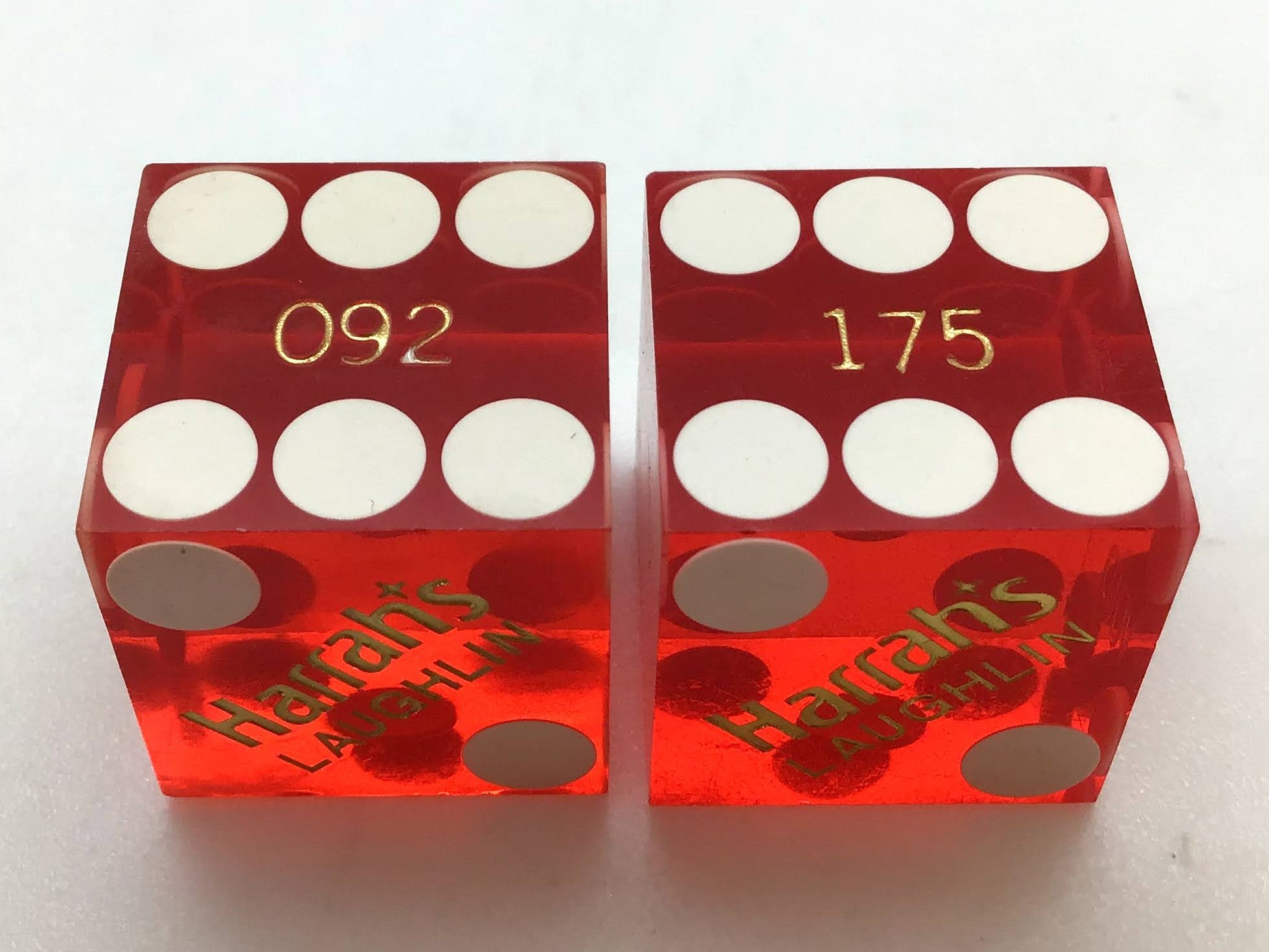 Harrah's Casino Laughlin Nevada Red Dice Pair Vintage