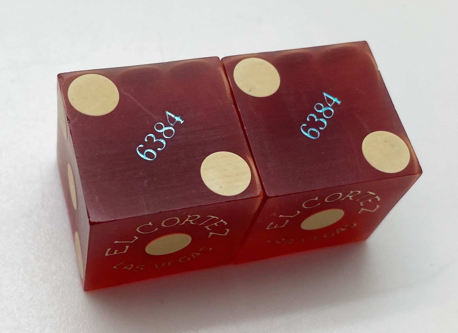 El Cortez Casino Las Vegas Nevada Red Dice Pair Matching Numbers 1980s