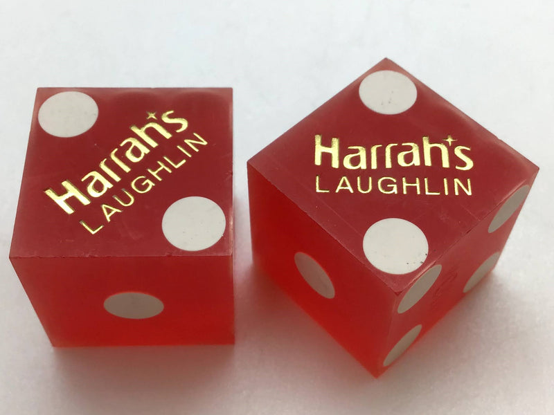 Harrah's Casino Laughlin Nevada Red Dice Pair Vintage