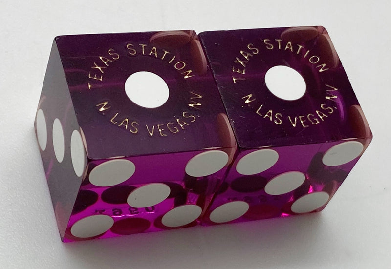Texas Station Casino Las Vegas Nevada Dice Pair Purple