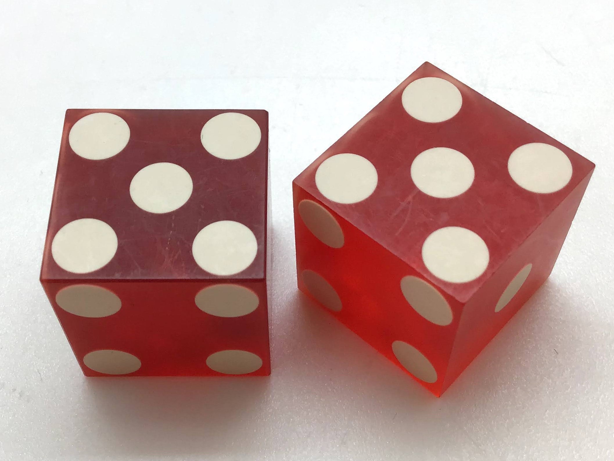 Harrah's Casino Lake Tahoe Nevada Red Dice Pair Vintage