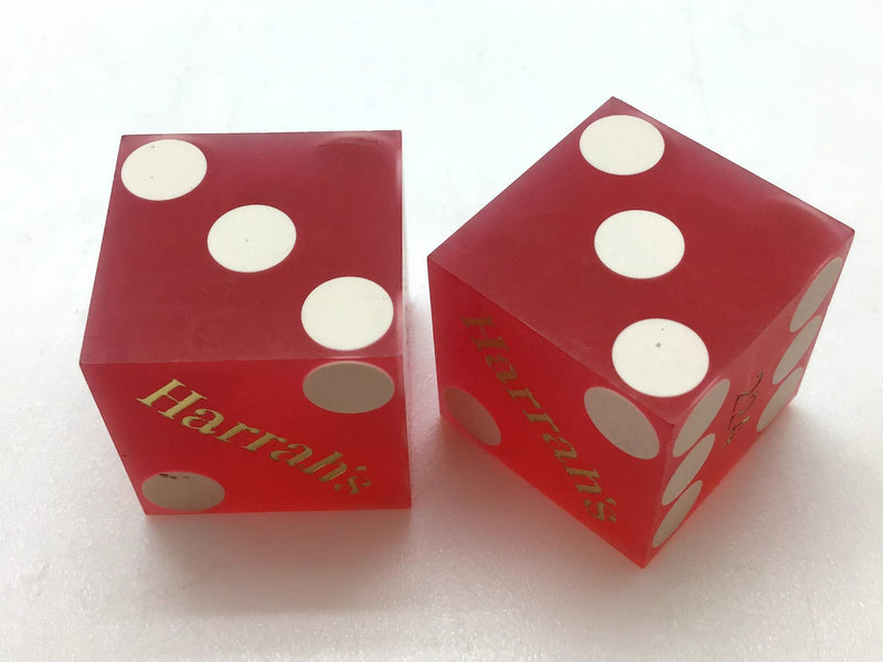 Harrah's Casino Las Vegas Nevada Red Dice Pair Vintage