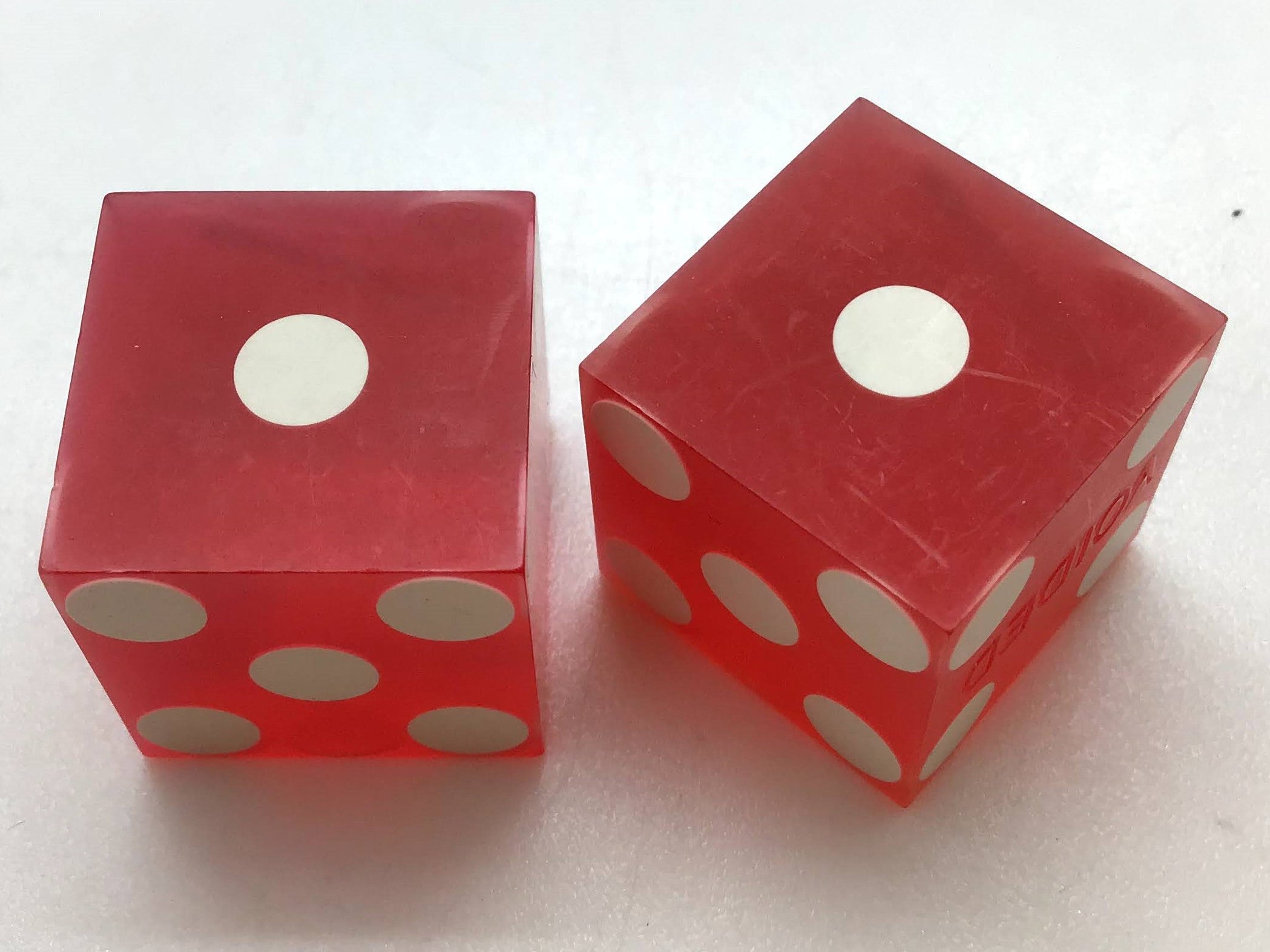 Harvey's Casino Lake Tahoe Nevada Red Dice Pair Vintage