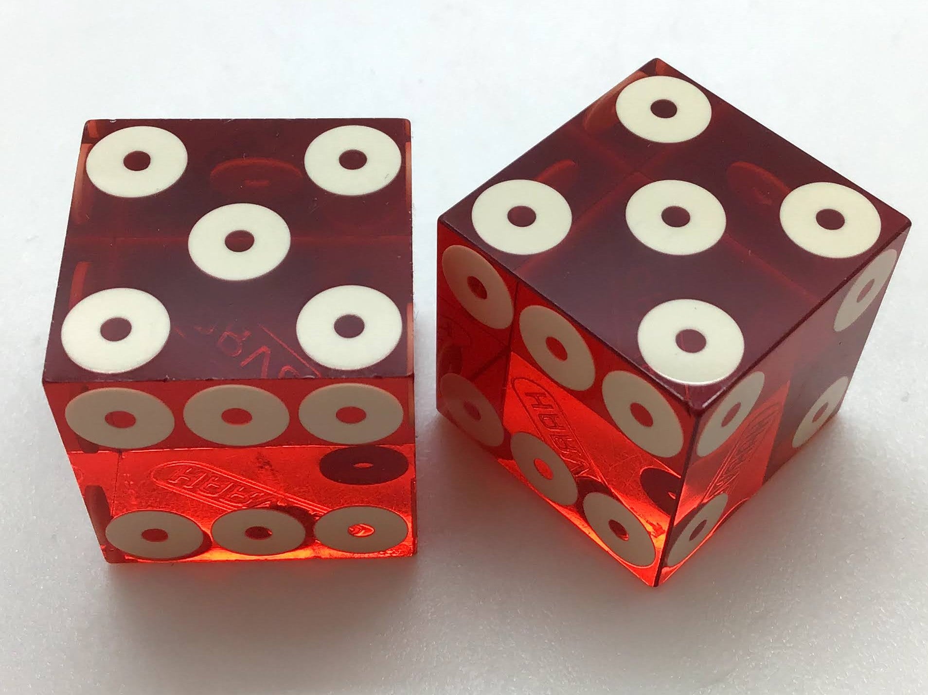 Harvey's Casino Lake Tahoe Nevada Red Dice Pair Vintage