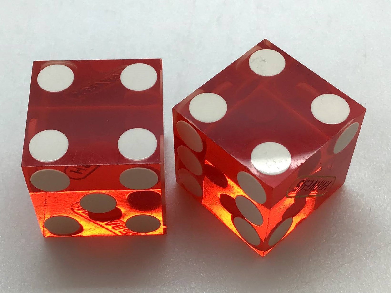 Harvey's Casino Lake Tahoe Nevada Red Dice Pair Vintage