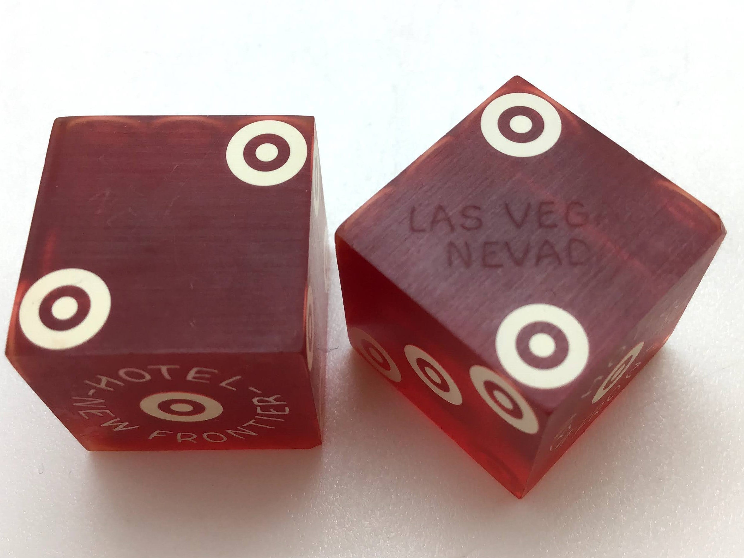 Hotel New Frontier Las Vegas Nevada Red Dice Pair Vintage