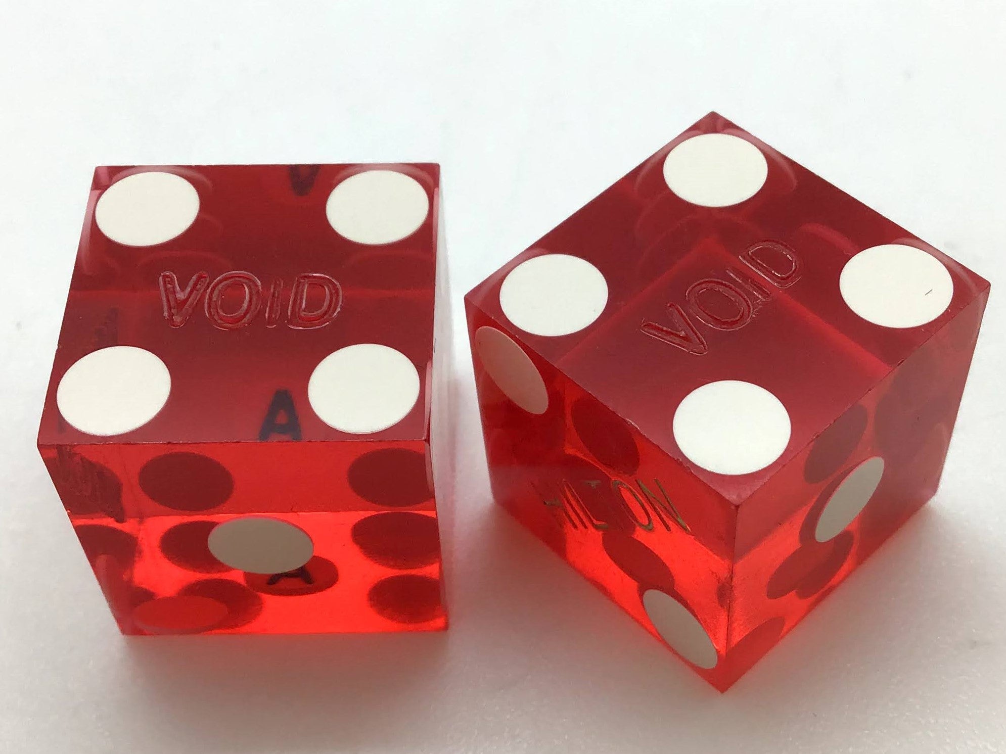 Hilton Casino Las Vegas Nevada Red Dice Pair Vintage