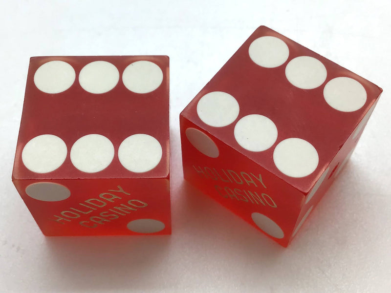 Holiday Casino Las Vegas Nevada Red Dice Pair Vintage