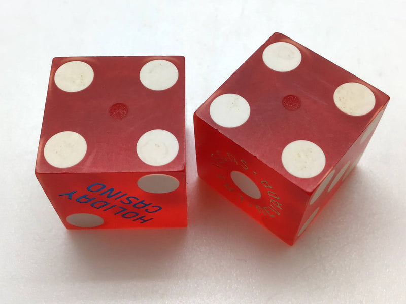 Holiday Casino Las Vegas Nevada Red Dice Pair Vintage