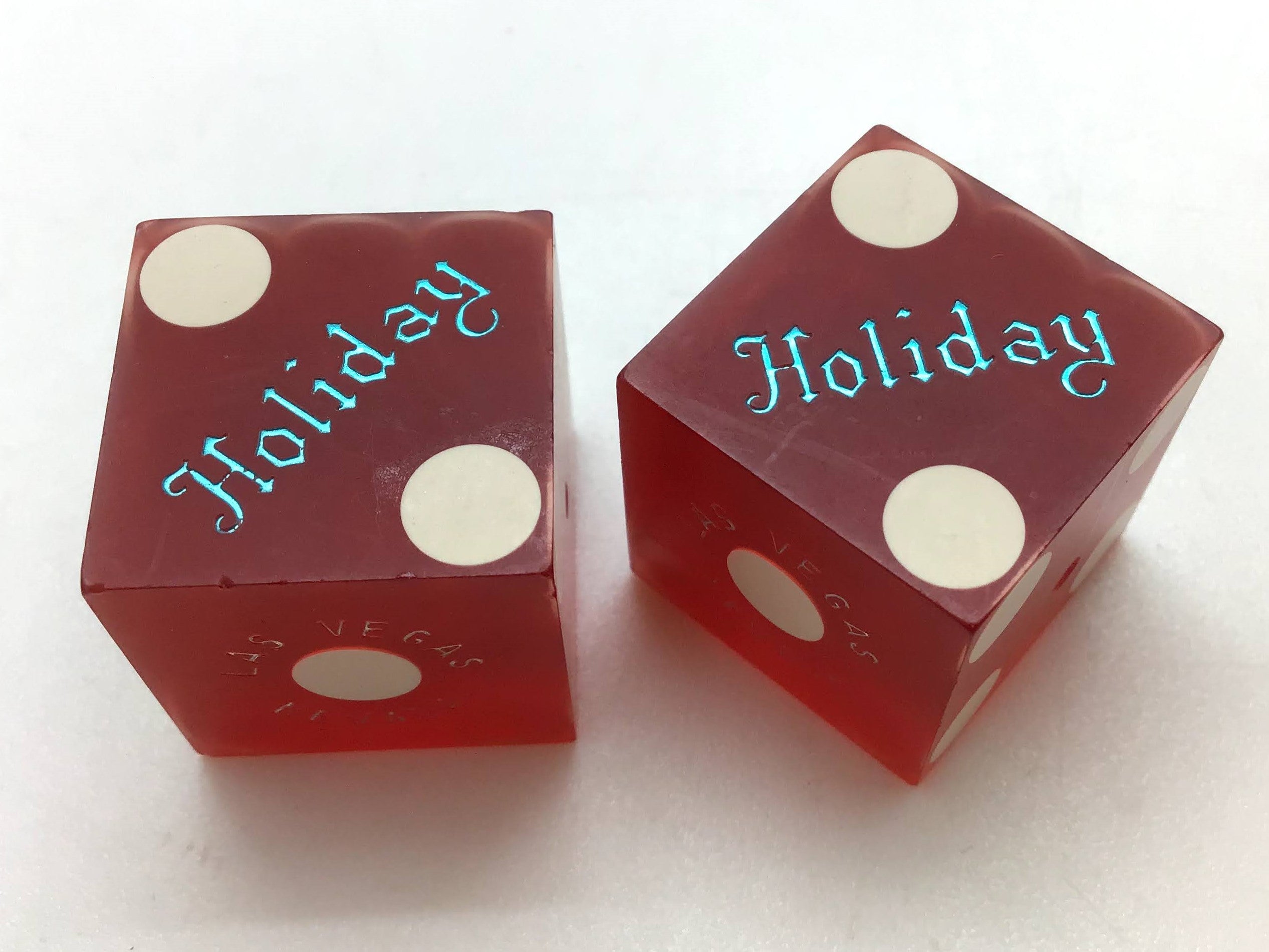 Holiday Casino Las Vegas Nevada Red Dice Pair Vintage