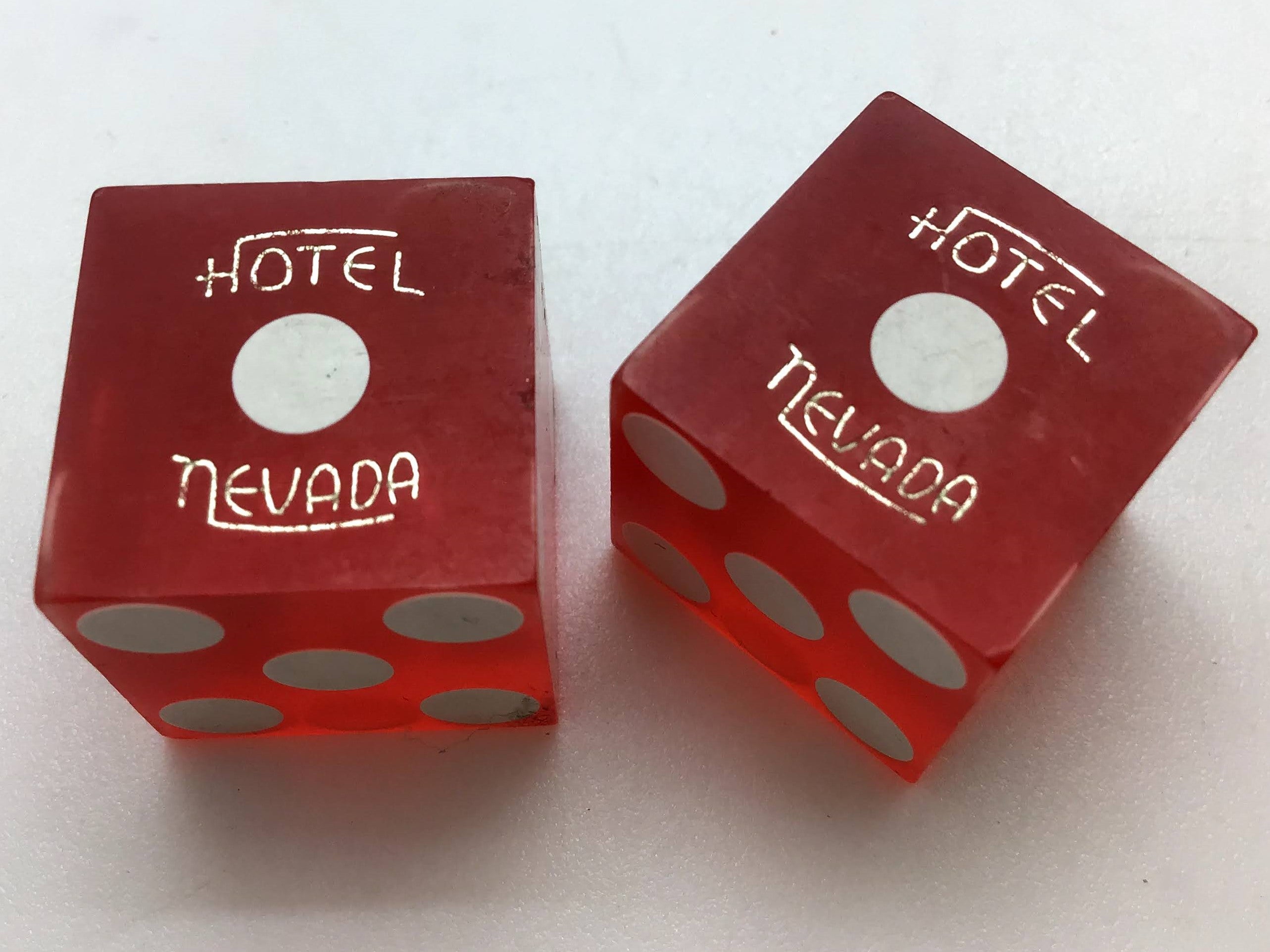 Hotel Nevada Ely Nevada Red Dice Pair Matching Numbers