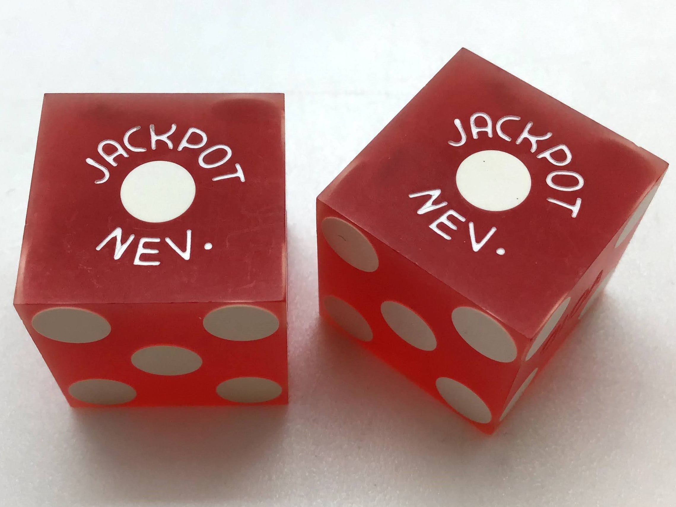 Horseshu Casino Jackpot Nevada Red Dice Pair Vintage