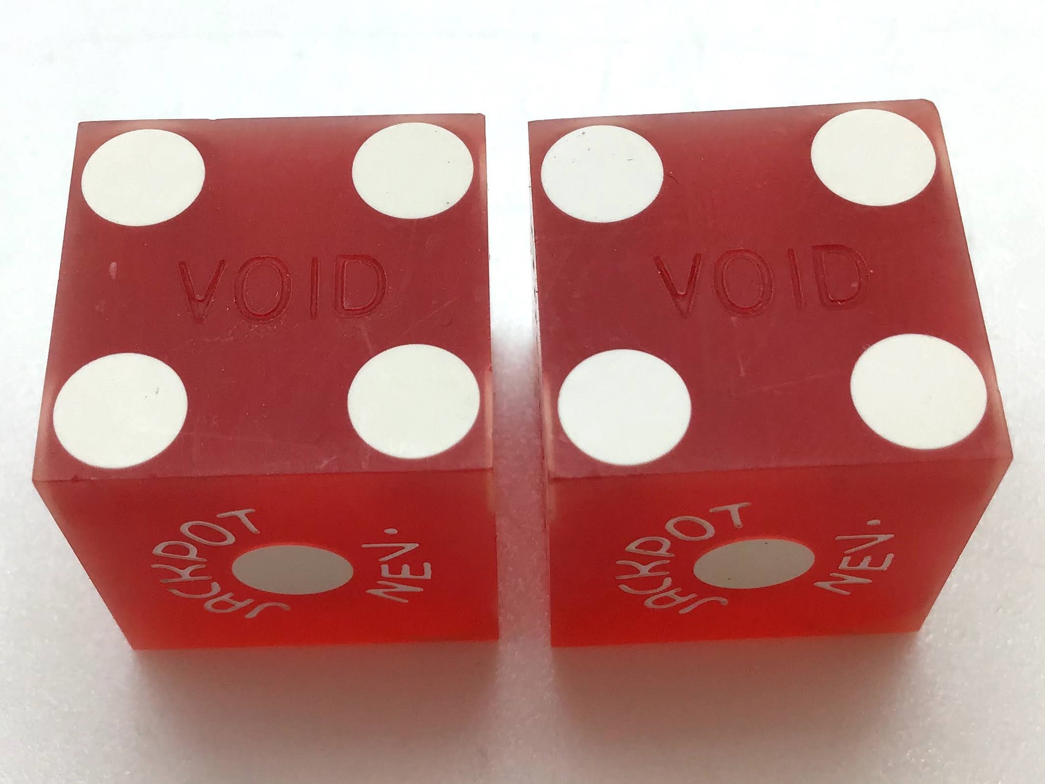 Horseshu Casino Jackpot Nevada Red Dice Pair Vintage