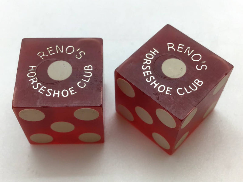 Horseshoe Club Reno Nevada Red Dice Pair Vintage