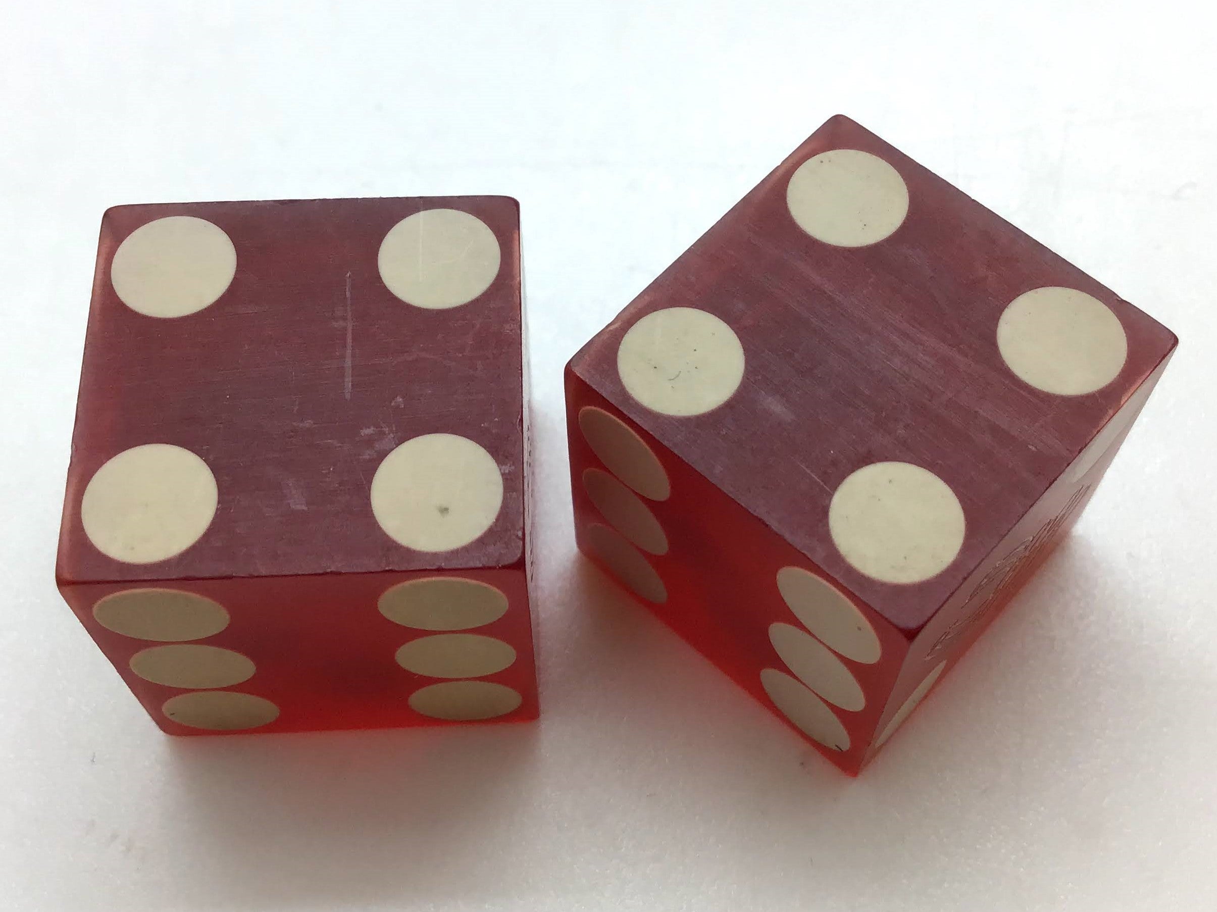 Horseshoe Club Reno Nevada Red Dice Pair Vintage