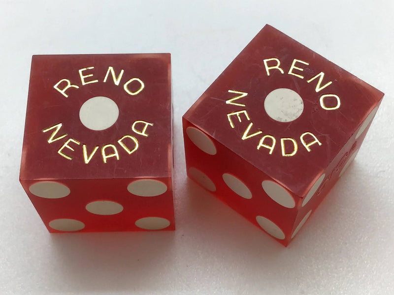 Horseshoe Club Reno Nevada Red Dice Pair Vintage