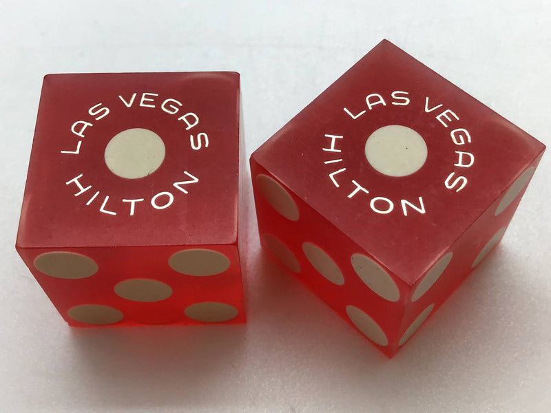 Hilton Las Vegas Nevada Red Dice Pair Vintage