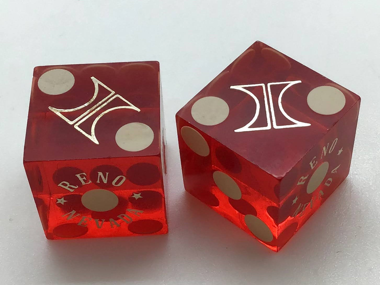 Hilton Las Vegas Nevada Red Dice Pair Matching Numbers