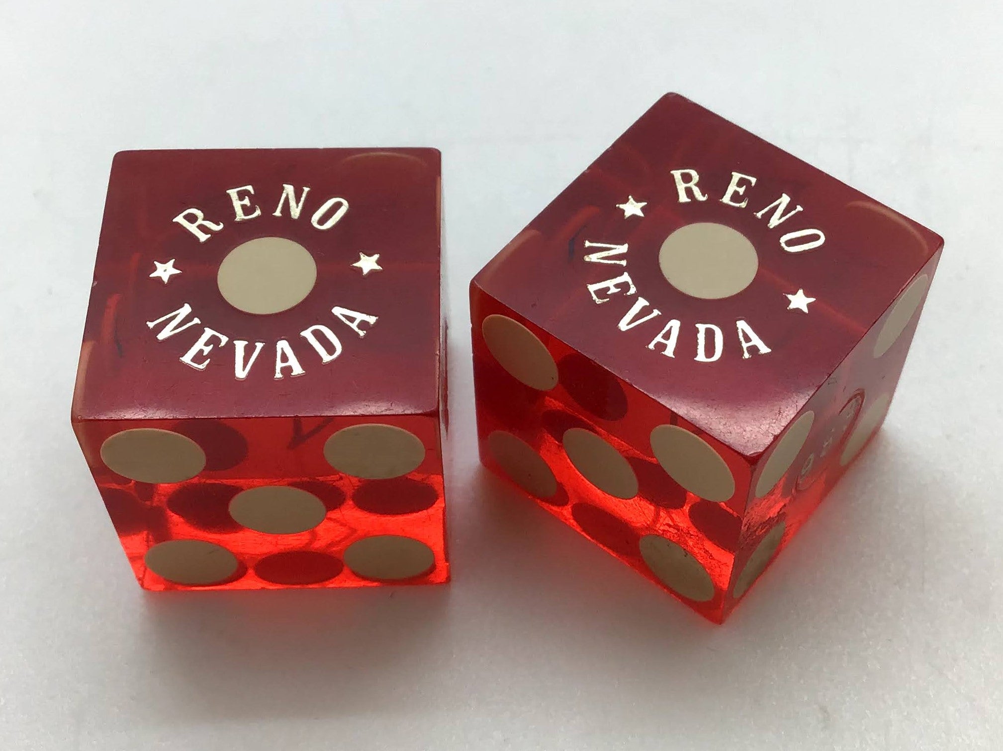 Hilton Las Vegas Nevada Red Dice Pair Matching Numbers