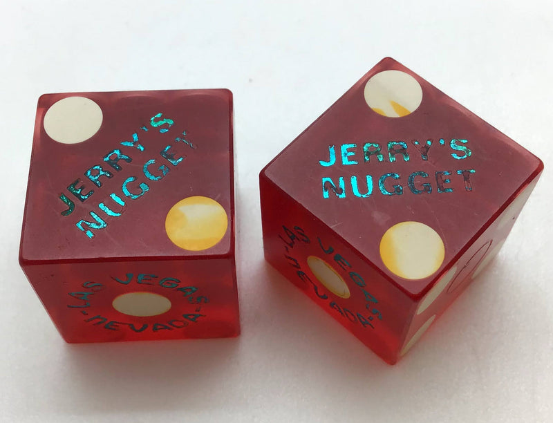 Jerrys Nugget Las Vegas Nevada Red Dice Pair Matching Numbers